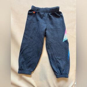 NWOT - Aviator Nation - KIDS BOLT PRINT SWEATPANTS - NAVY // RAINBOW